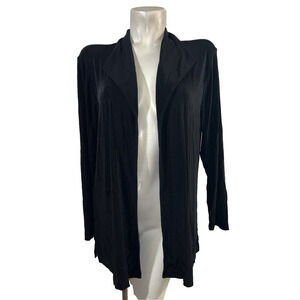 Chico’s travelers Jacket Size XL (3) Black Long Sleeve Open Slinky Cardigan